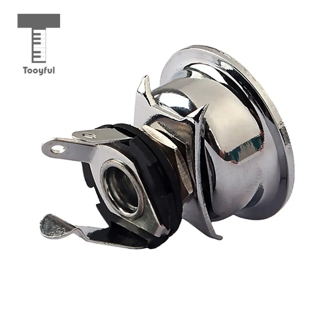 

Tooyful 1/4inch Copper Electric Guitar Mono Output Jack Plate for Telecaster Tele TL Cigar Box Guitar Chrome Accessories