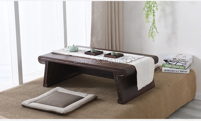 Japanese Antique Tea Table Rectangle 60x40x30cm Paulownia Wood Traditional Asian Furniture Living Room Low Dinner Floor Table