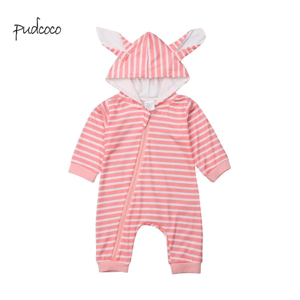 Pudcoco/Новый брендовый комбинезон в полоску с капюшоном и длинными рукавами для