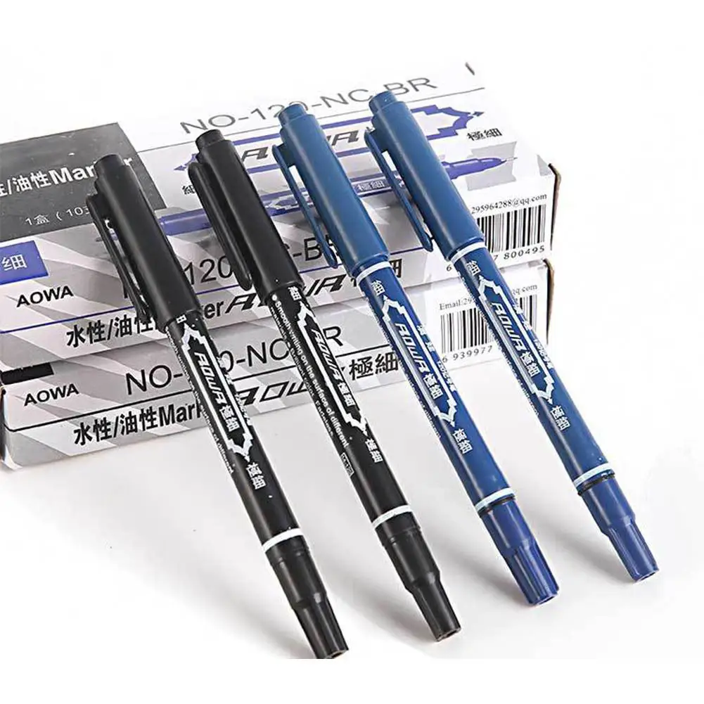 

10Pcs/Box Double-end Highlighter Pen Marker Pen Sketching Painting Pens Art Stationery Supplies d15