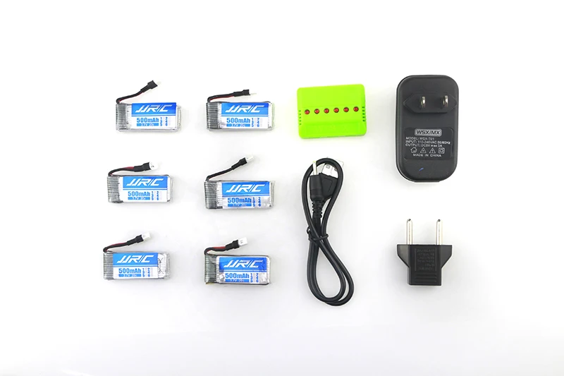 

JJRC H43WH H43 Foldable Drone RC Quadcopter Spare Parts 3.7V 500mAh Battery with USB Charge Set