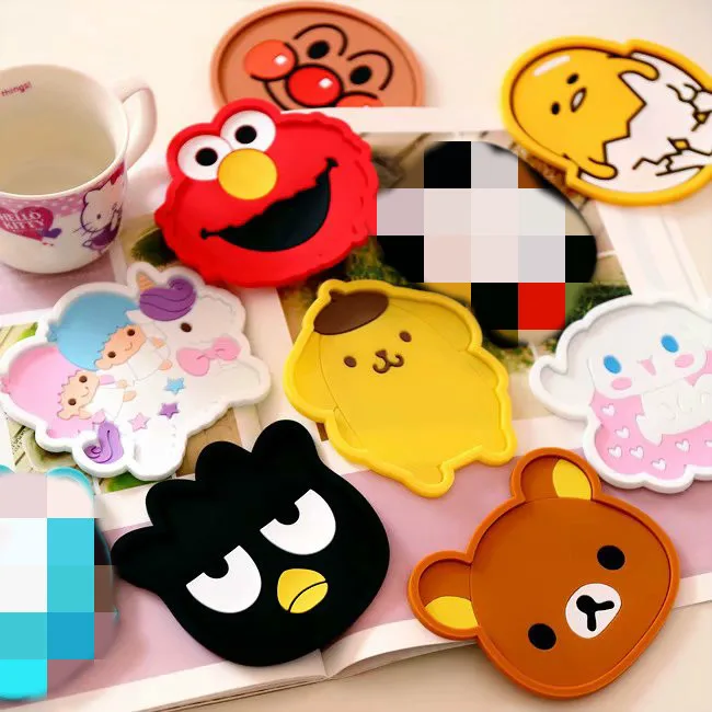 

Cartoon Soft Silicone Table Placemats Cinnamoroll Little Twin Stars Gudetama Insulation Mat Pads Mug Drink Coasters For Kids
