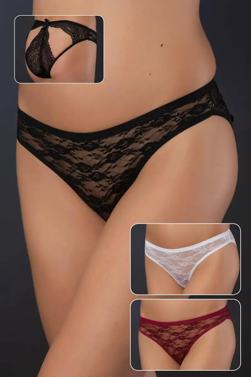 Black Pearl 3'lü Lacy Panties |