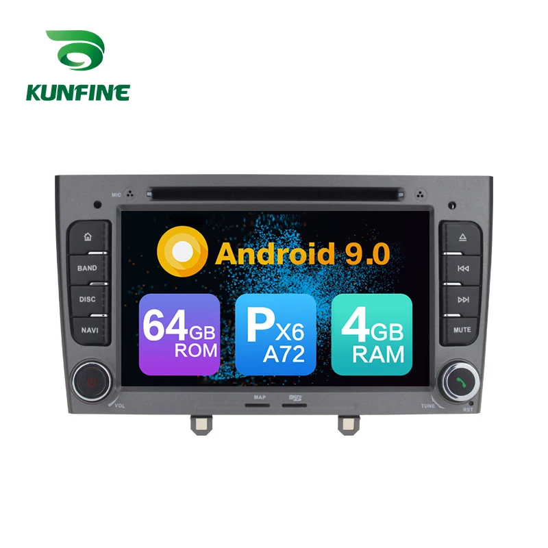 Android 9,0 Core PX6 A72 Ram 4G Rom 64G Автомобильный DVD gps мультимедийный плеер стерео для peugeot 308 2008 2009 2010 радио головное устройство