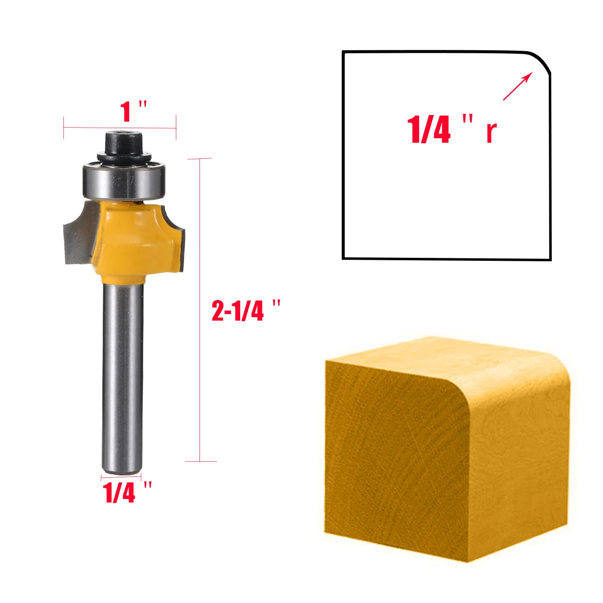 4 шт. Набор бит с круглым хвостовиком 1/4 &quot радиус 1/2&quot 3/8 &quot1/4&quot 1/8 &quotдля Wooworking