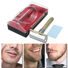 Новая мужская безопасная ручная бритва+ двухсторонняя Безопасная бритва коробка для лезвий M01449