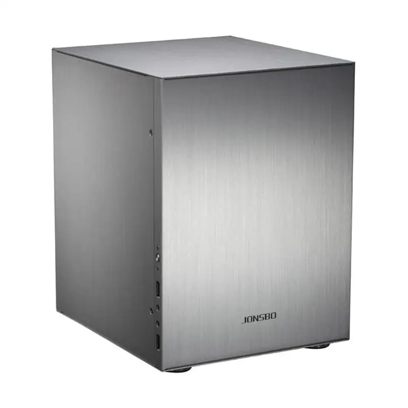 Jonsbo C2 Алюминиевый Чехол для компьютера Настольный ПК Chassisfor Mini ITX/Micro-ATX(245x215 мм) 200x224x270 мм