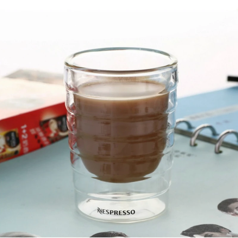Стеклянная es Caneca ручная выдувная Двухстенная сыворотка протеин Canecas Nespresso