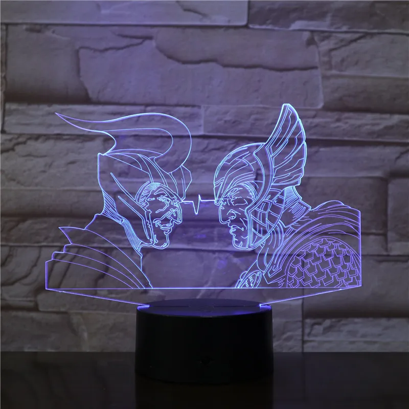 Ancient Greek Roman Warriorss 3D Night light USB LED Table Lamp Multicolors Lighting Visual Touch Cool Figure Kids Toys 2484 | Лампы и