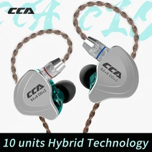 CCA C10 4BA+ 1DD 10 мм блок Гибридный 0,78 мм 2PIN в ухо наушник HIFI DJ монитор Бег Спорт наушники гарнитура вкладыши 3,5 мм разъем