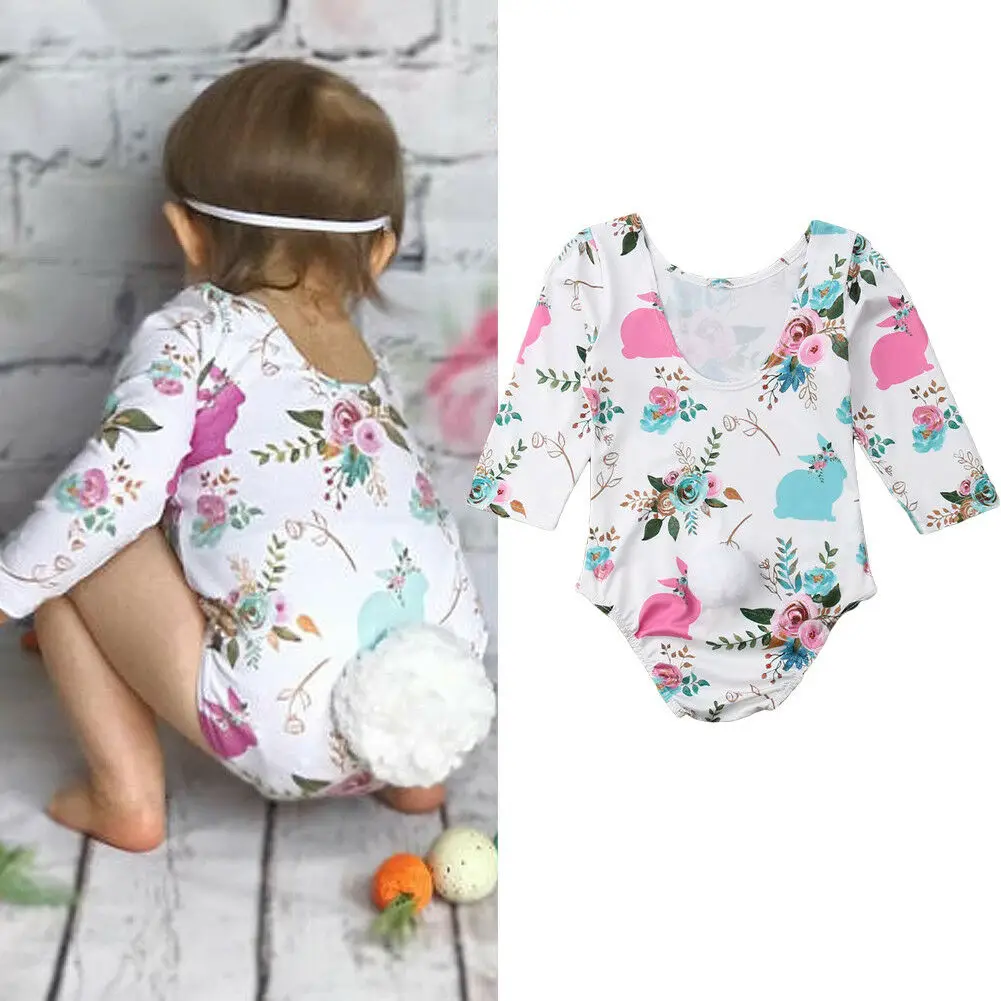 

New Newborn Baby Girl Backless Romper Playsuit Bunny Tail Jumpsuit Outfits Clothes Costume Cute Clothes