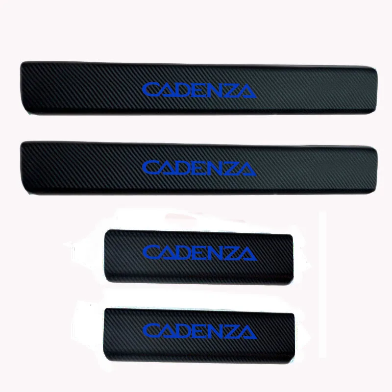 4 шт. виниловые накладки на пороги автомобиля из углеродного волокна для Kia Cadenza, автомобильные аксессуары