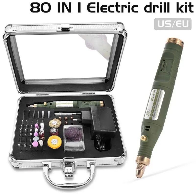 80-in-1 Mini Electric Rotary Drill Grinder With Grinding Accessories Set Multi-Function Engraving Machine Power Tool Kit