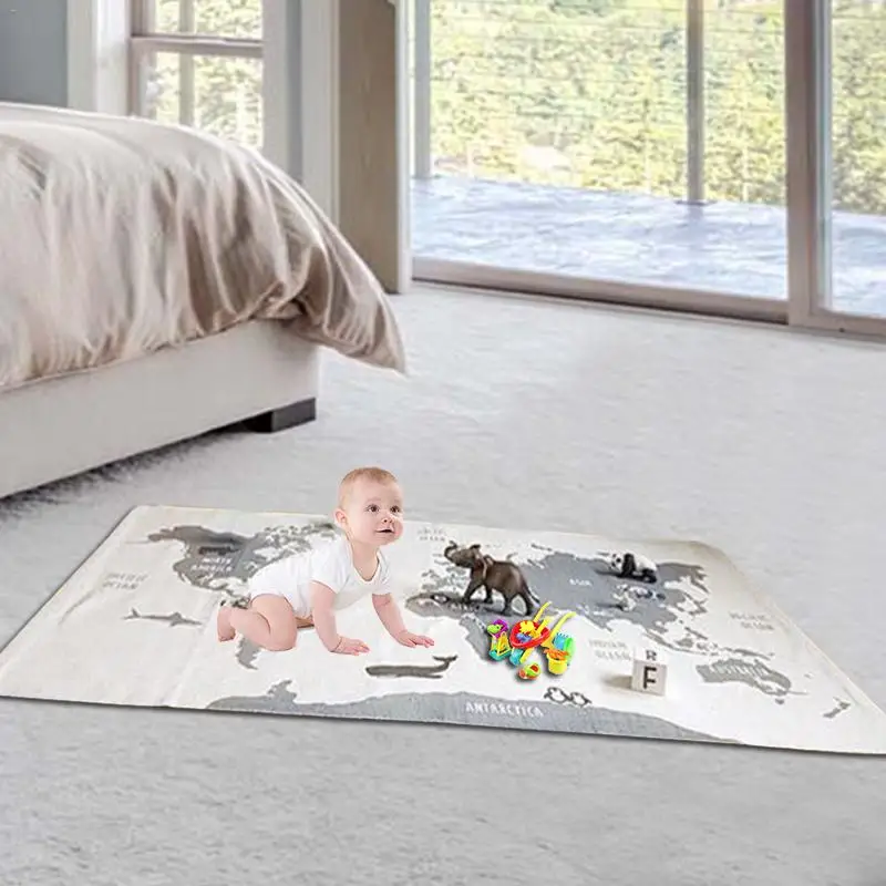 

Baby Cartoon Prints Play Mats Pad Toddler Kids Crawling Blanket Square Carpet Rug Toys Mat For Children Room Decor Photo Props