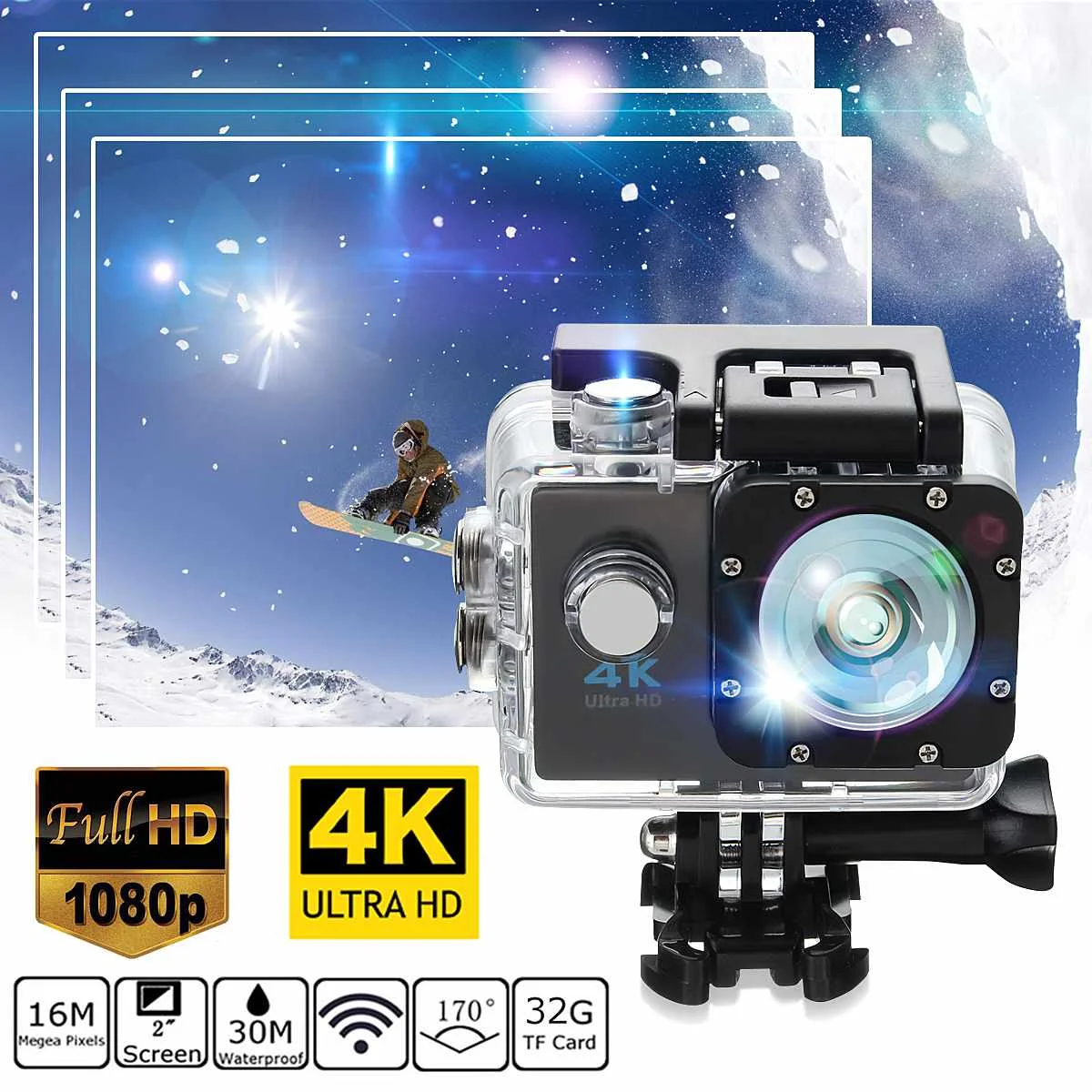 

SJ9000 Waterproof Ultra 4K HD 1080P WiFi Sport Action Camera Camcorder DV Video