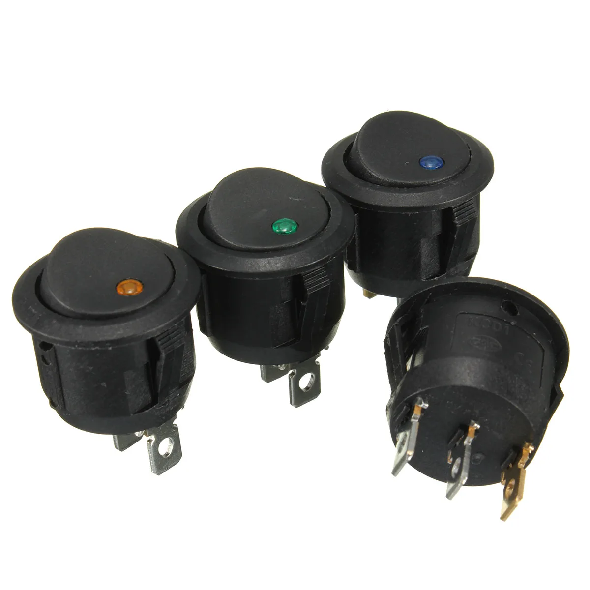 

5pcs 3 Pins Round ON/OFF Rocker Push Button Switch LED illuminated Car Dash Boat 6A 250V AC/10A 125V AC
