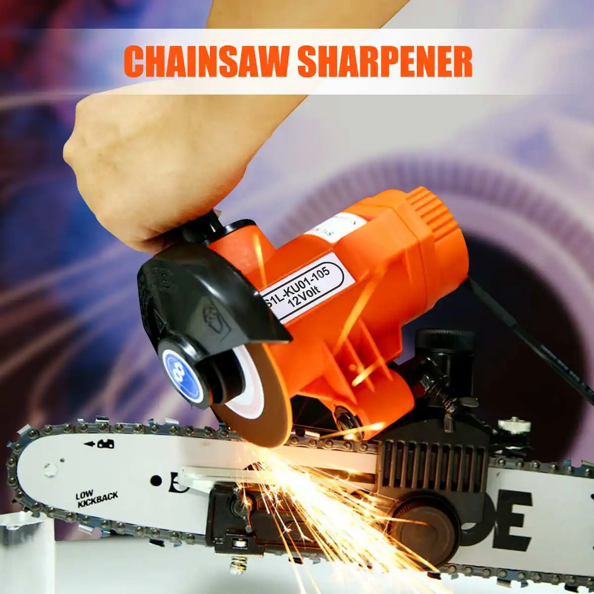 

12V 85W Bar Mounted Portable Electric Chainsaw Saw Blade Sharpener Grinder Set 4500RPM For Working Wood Power Tools