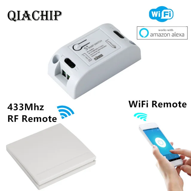 

Wifi Smart Switch DIY Smart Home Wireless Remote Control Relay Module 433Mhz RF Receiver Lights Switches Works with Amazon Alexa