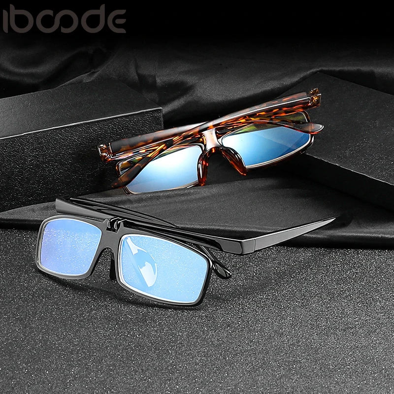 Iboode анти голубой свет дизайн очки флип-очки для чтения для мужчин и женщин читателей пресбиопические глаза Glasse 1,0-3,5 HD очки