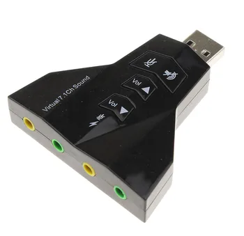 

2 in 1 3D External 7.1 Channel USB 3D Card Audio Laptop PC for Macbook Adapter Double Sound Card airplane 1000pcs