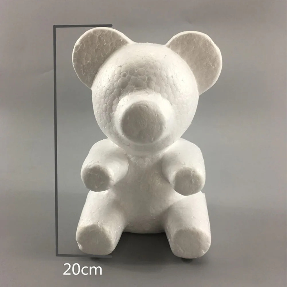 

Romantic Memorable White Cute Lightweight Decorative Foam Bear Mold DIY Flower Wedding Rose Valentine’s Day Party Gift
