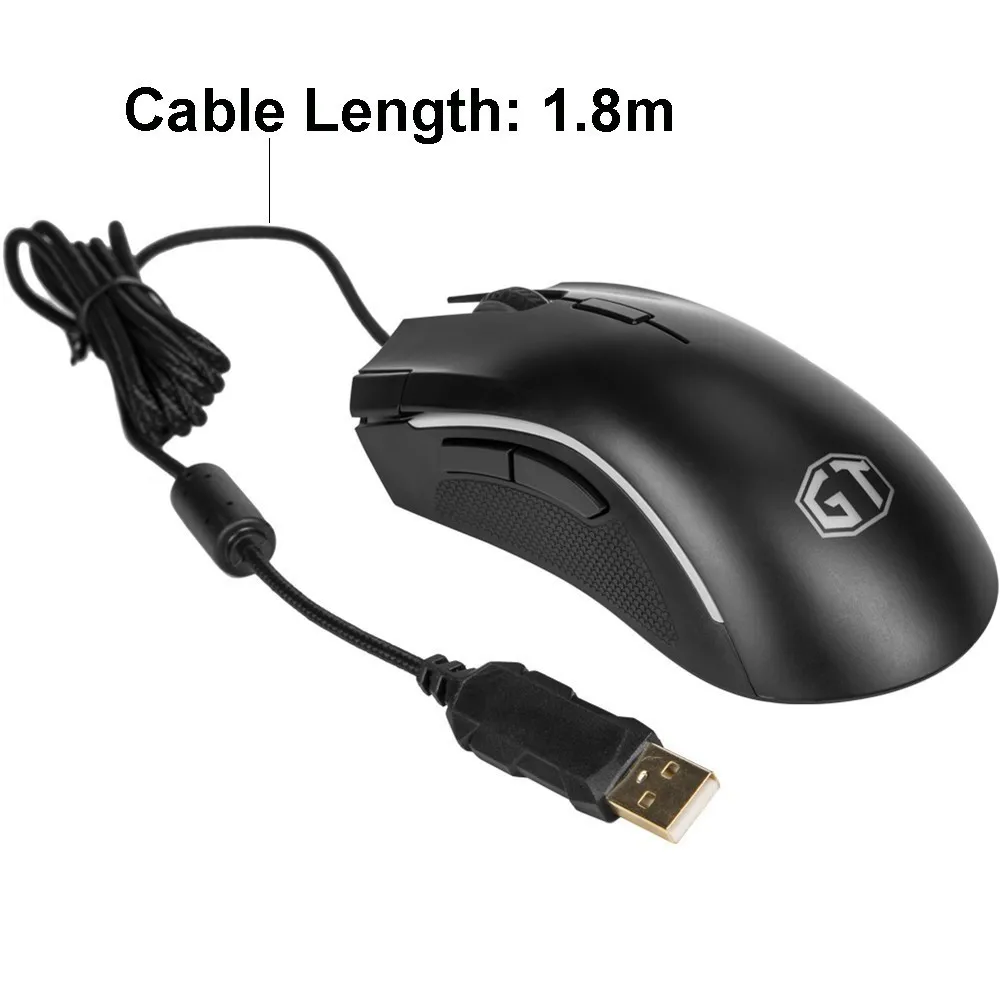 Delux M625 A3050 RGB игровая мышь с подсветкой 4000 DPI 7 программируемых кнопок USB проводные