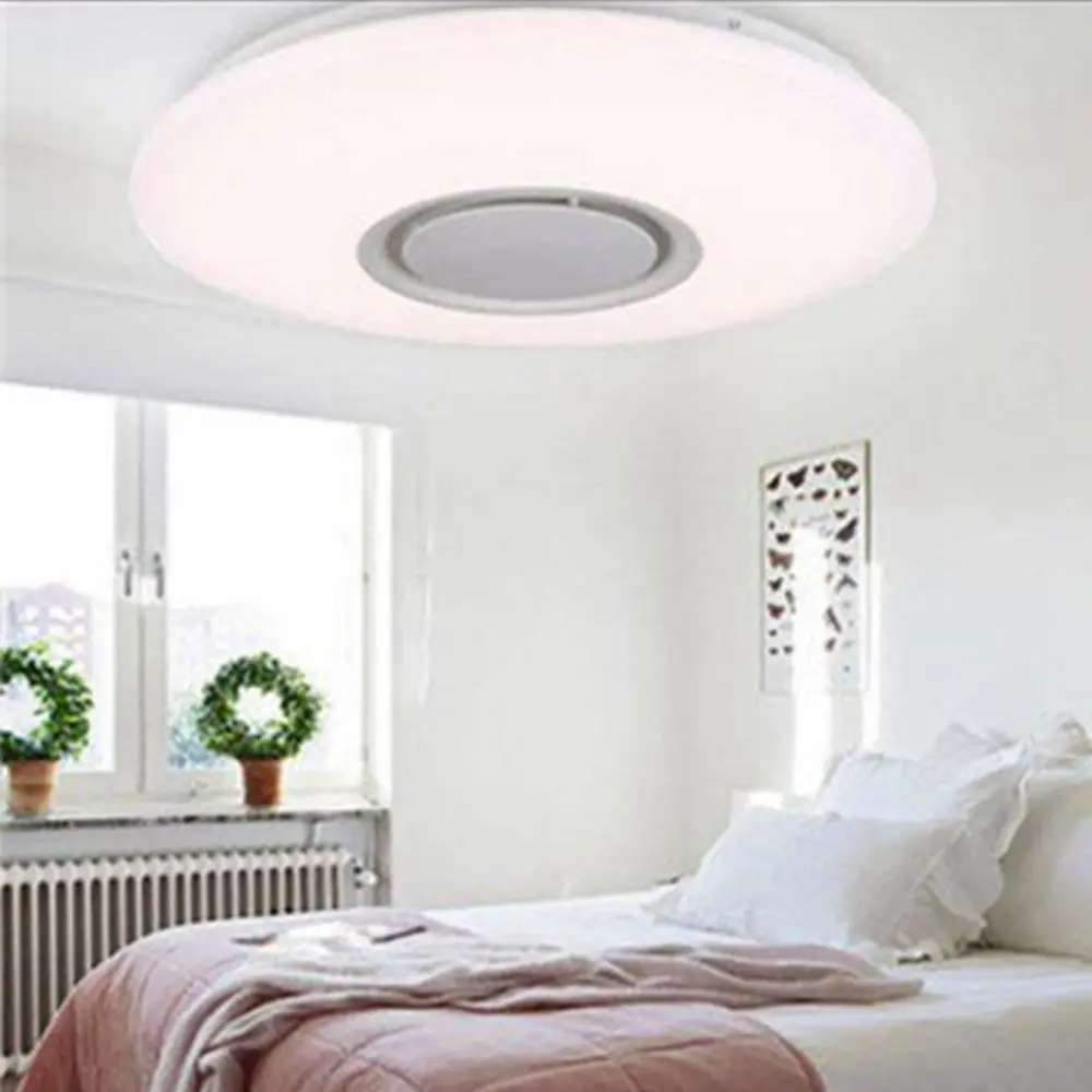 

36W Modern Round RGB Smart Speaker LED Ceiling Light bluetooth Music APP Control Panel Lamp Music Player for Kids Living Room