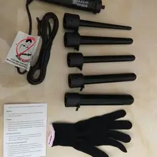 Профессиональная 5 часть сменная машинка для завивки волос керамическая плойка для волос многоразмерная роликовая термостойкая перчатка Набор для укладки