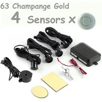 

new arrival round shape Car Parking Sensor Kit 4 Sensors Reverse Backup Radar sound alert System 12V 44 colors for option