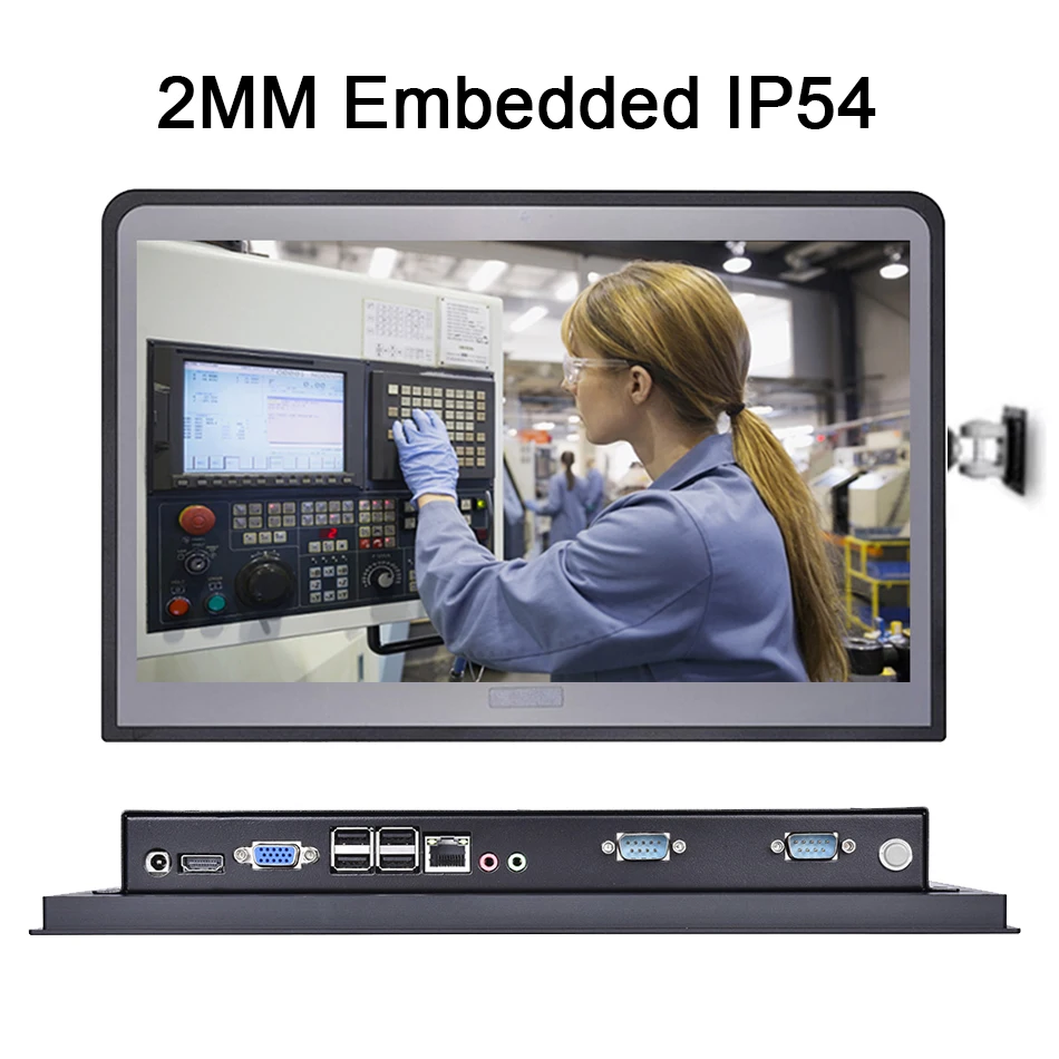 14 дюймовый 2 мм встроенный IP54 промышленный панельный ПК 10 точек емкостного все в
