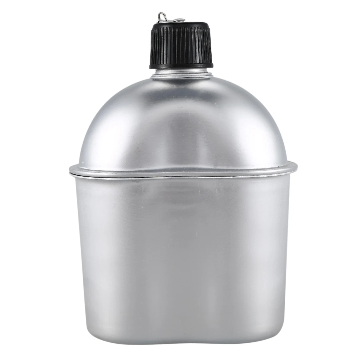 Nueva venta deporte al aire libre de la aleación de aluminio de la botella de agua de cantina jarra + verde del ejército de tela cubierta Camping Picnic vajilla