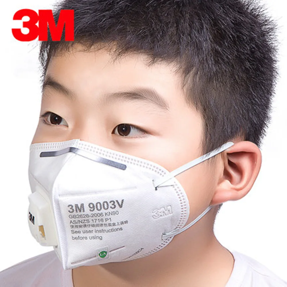 

5/10pcs 3M N90 9003V Children Dust Mask Fog PM2.5 Small Safety Particulate Respirator Influenza Haze Filter Mask Breathing Valve