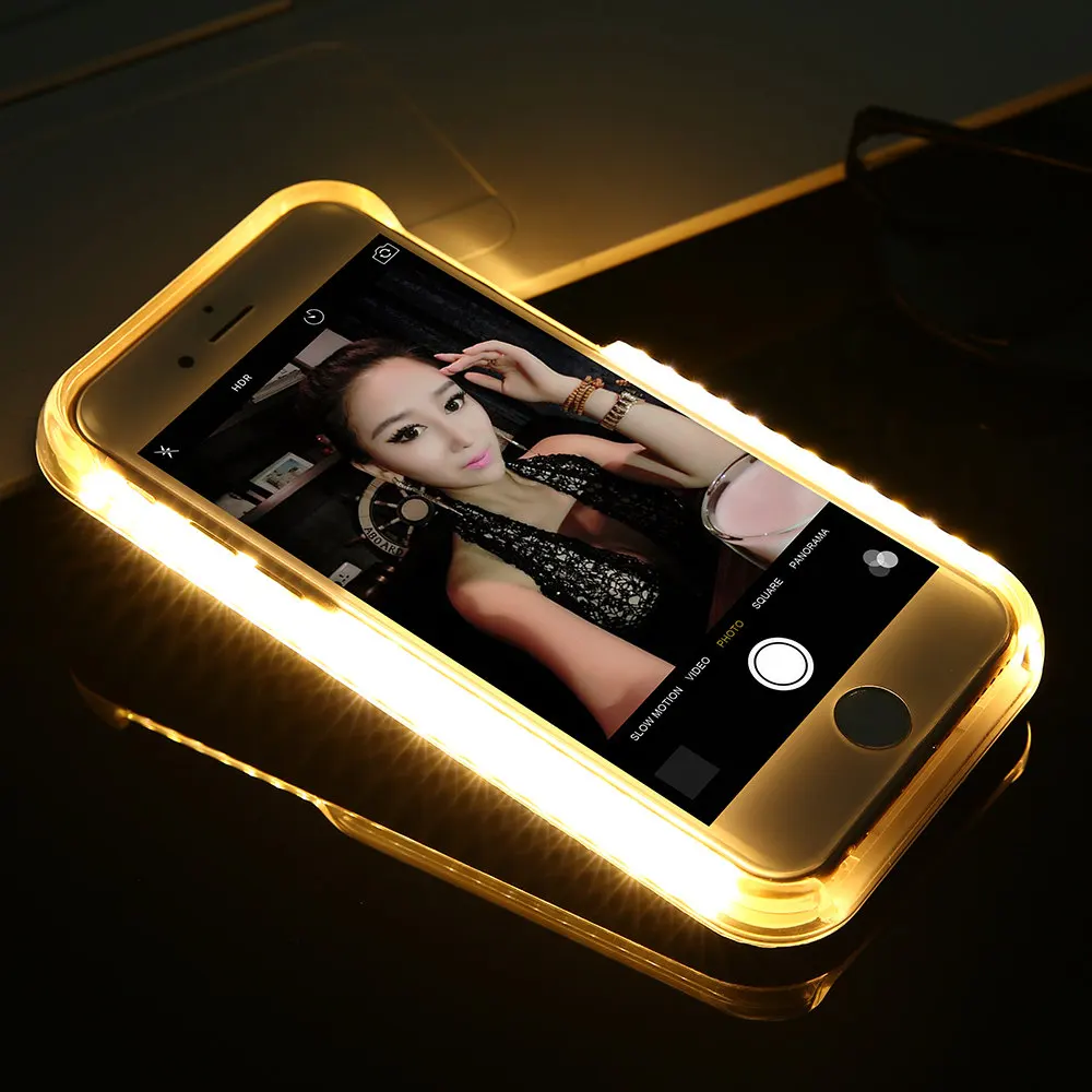 Чехол KISSCASE LED LIGHT для iPhone X XS Max 7 8 XR Роскошный чехол селфи заполняющий свет 6 6s Plus 5 5S