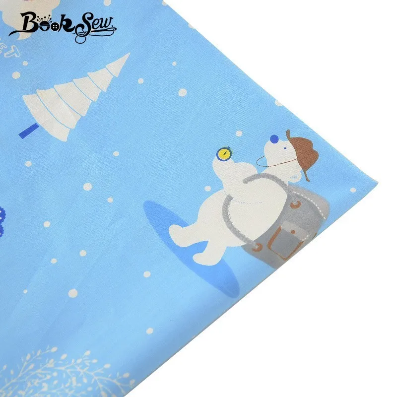 Booksew 100% хлопчатобумажная саржа ткань для шитья с белым медведем простыня