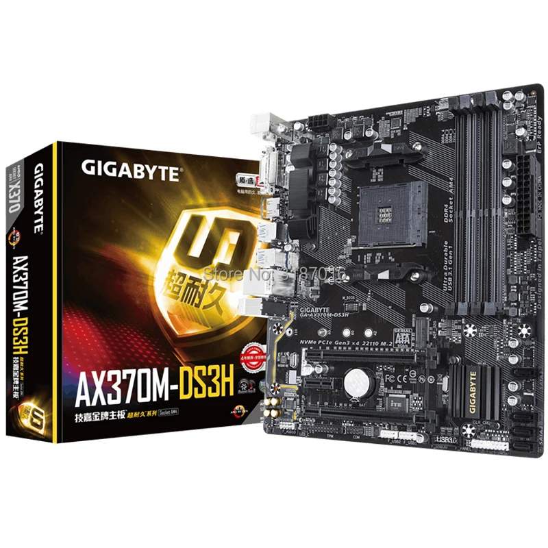 

For Gigabyte GA-AX370M-DS3H Original NEW Motherboard X370 AX370M-DS3H Socket AM4 DDR4 USB3.0 SATA3.0