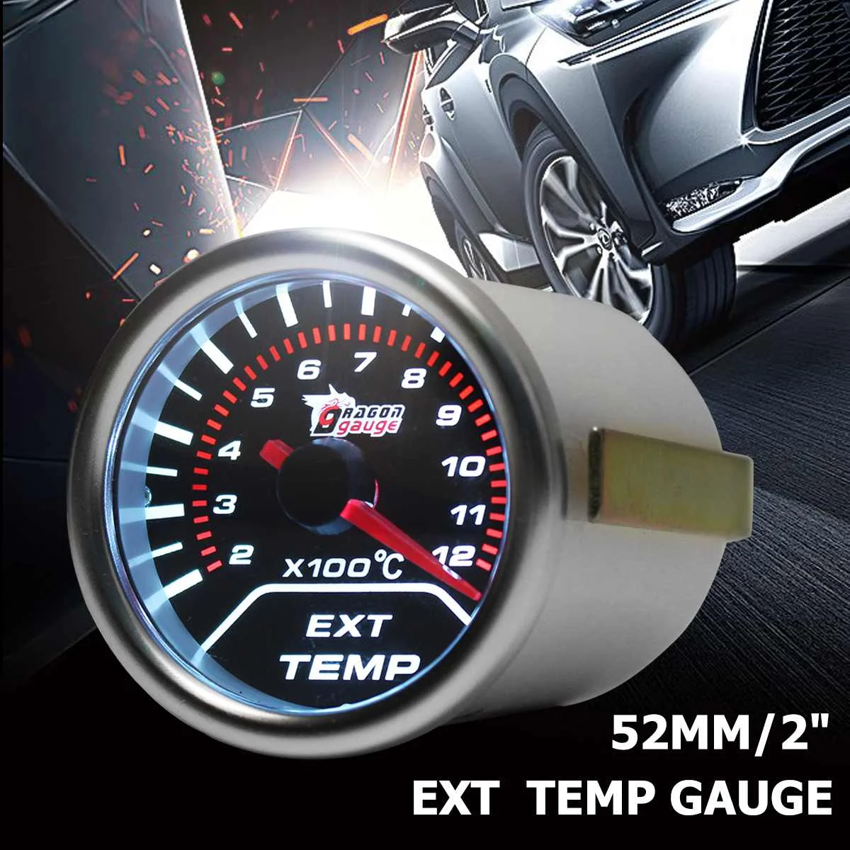 

2" 52MM Universal Car Exhaust Gas Temperature Gauge Temp EGT Gauges Digital LED Display
