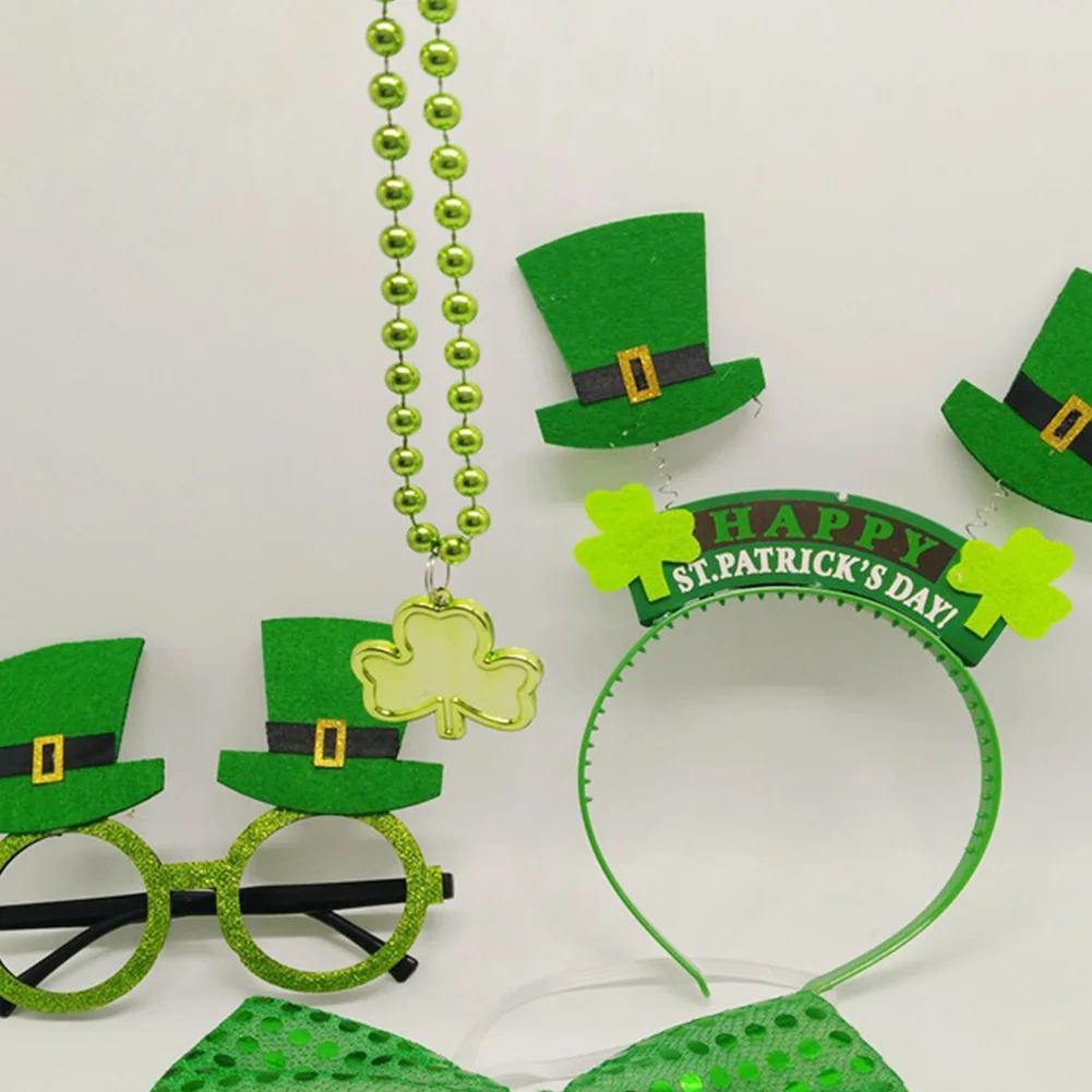 Набор очков Shamrock 4 шт. бант повязка на голову для вечеринки в честь Святого