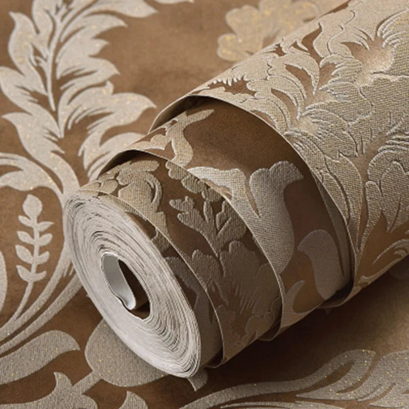 

10M 3D VINTAGE LUXURY DAMASK WATERPROOF EMBOSSED TEXTURED PVC WALLPAPER ROLL