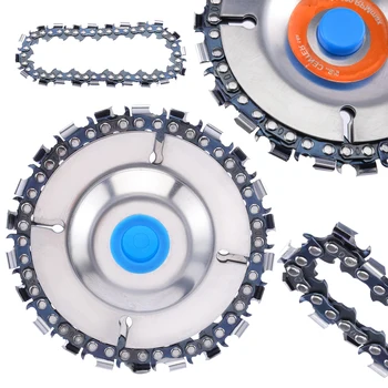 

High Quality Woodcarving Disc 4" 22 Saw Tooth Fine Cutting Round Disc Chain Set for 100/115mm Angle Grinder Wood Carving