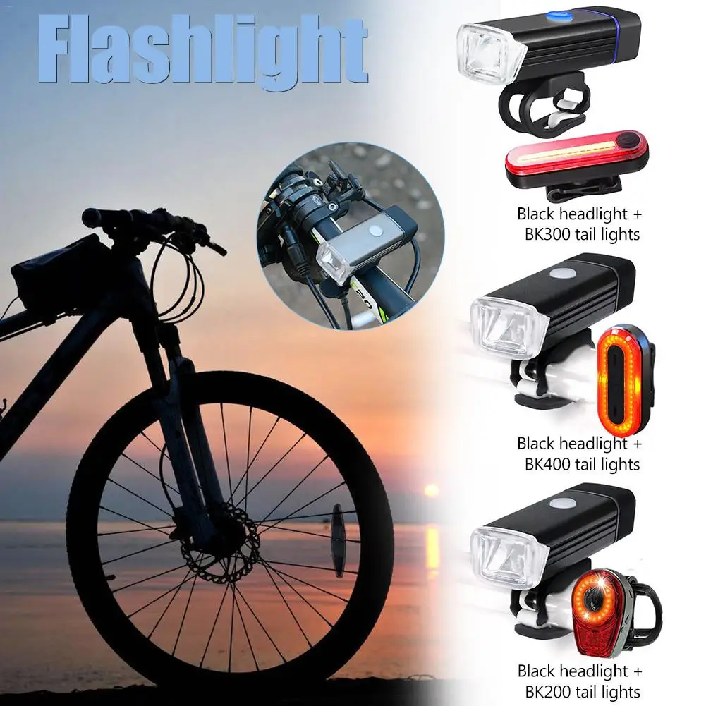Luces de bicicleta USB Carga de bicicletas Tras de luces traseras Bicicletas de montaña Tras Lights 