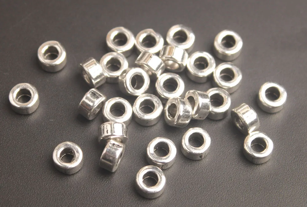 One Box of 340PCS Antiqued Silver Metal Tube Spacer Beads for Jewelry Making