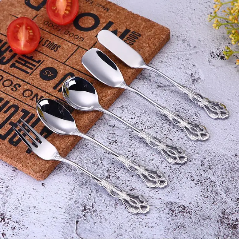 Fork Spoon Knife Set Portable Cookware Set Sakura Stainless Steel