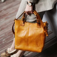 Винтажные Сумки из натуральной кожи, большие женские сумки-тоут, женские модные дизайнерские высококачественные офисные женские сумки на плечо