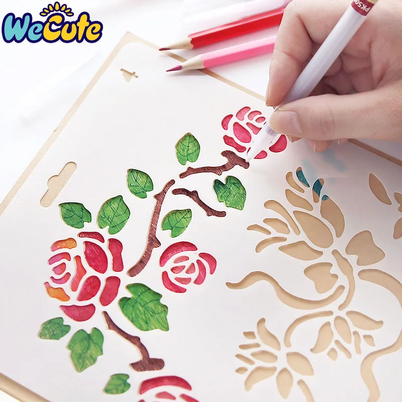 

Wecute Hand Drawing Stencil Tools Kids Toys DIY Photo Album Novelty Educational Creative Children Various Styles Art Supplies