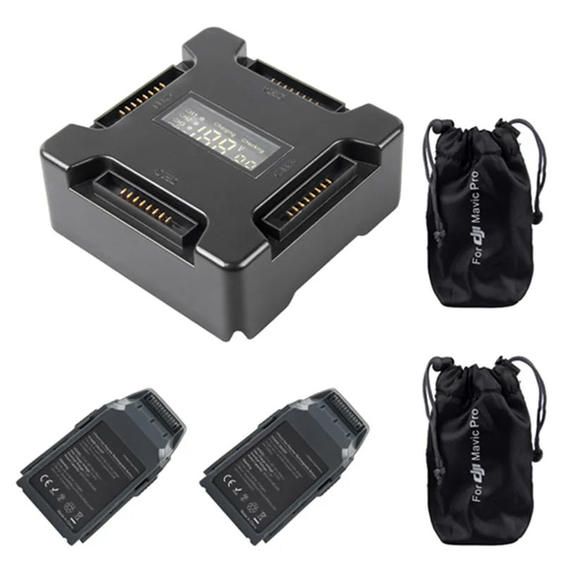 

2 x Mavic Pro Battery 11.4V 3830 mAhJH-04 DJI Mavic Pro Battery Charger 4 Charger 2xDJI Mavic Pro Battery Waterproof Bag
