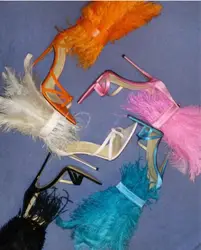 Carole Levy/2019 г. Новый дизайн, женская летняя обувь, туфли для выступлений на сцене, черные/белые/синие/розовые туфли с перьями, вечерние туфли на