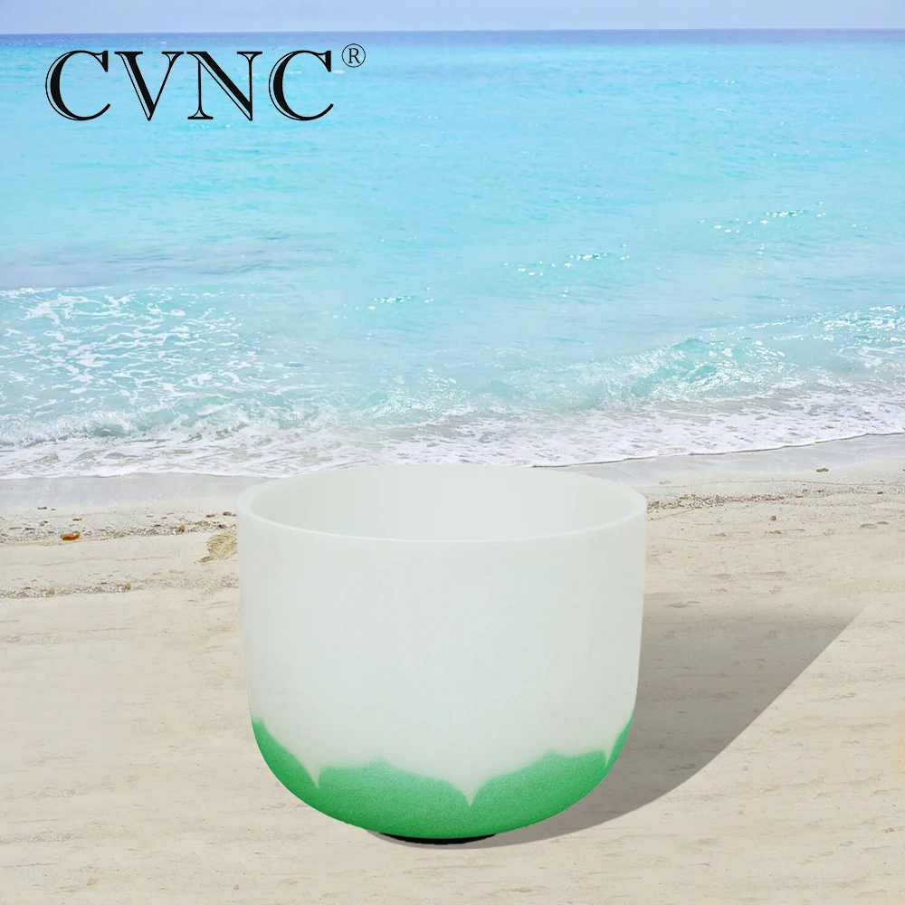 

CVNC 8 Inch F Heart 440hz 432hz Green Lotus Chakra Quartz Crystal Singing Bowl