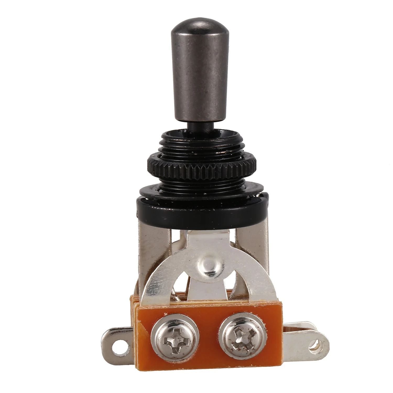 

Electric Guitar 3 Way Toggle Switch Pickup Selector Switch With Metal Tip Knob (Silver + black cap)