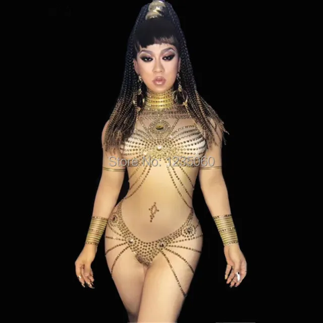

Sexy Diamond Female Bodysuit Jumpsuit Bar Nightclub Costumes Bright stone Crystals stretch leotard Rompers catsuit stage show
