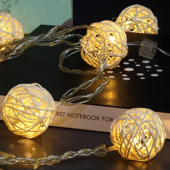 

1.2M/2.5M/5M/10M LED String Battery New Year String Lights 5CM Ball Christmas Fairy Lights For Wedding Party Decoration Hot Sale